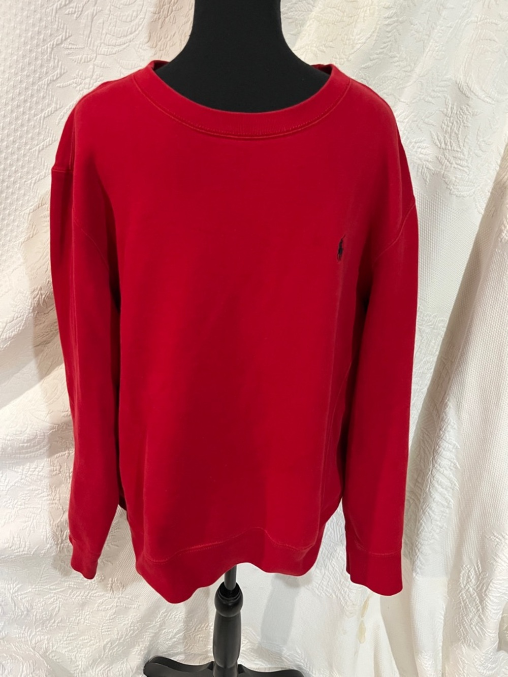 Polo Ralph Lauren Red Crewneck Sweatshirt with Pony Logo, size XL‎